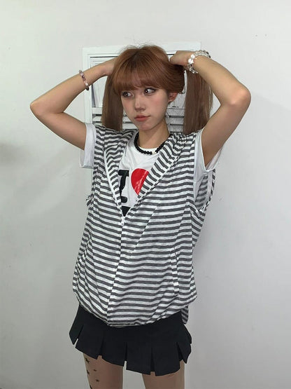 Hoodie Ear White Sleeves Bunny Black Striped Detachable with