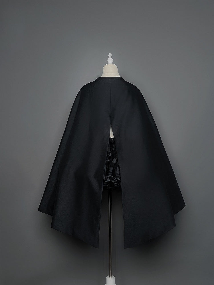 Cape Buttons Lolita Black Silver-tone with Gothic