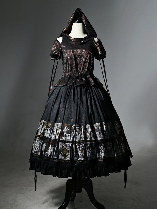 Cards Print Lolita Skirt Gothic Tarot