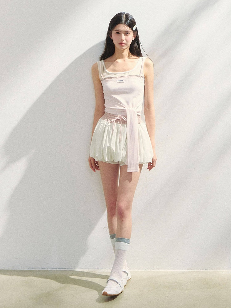 Waistband Kawaii White Pink Bubble with Skirt