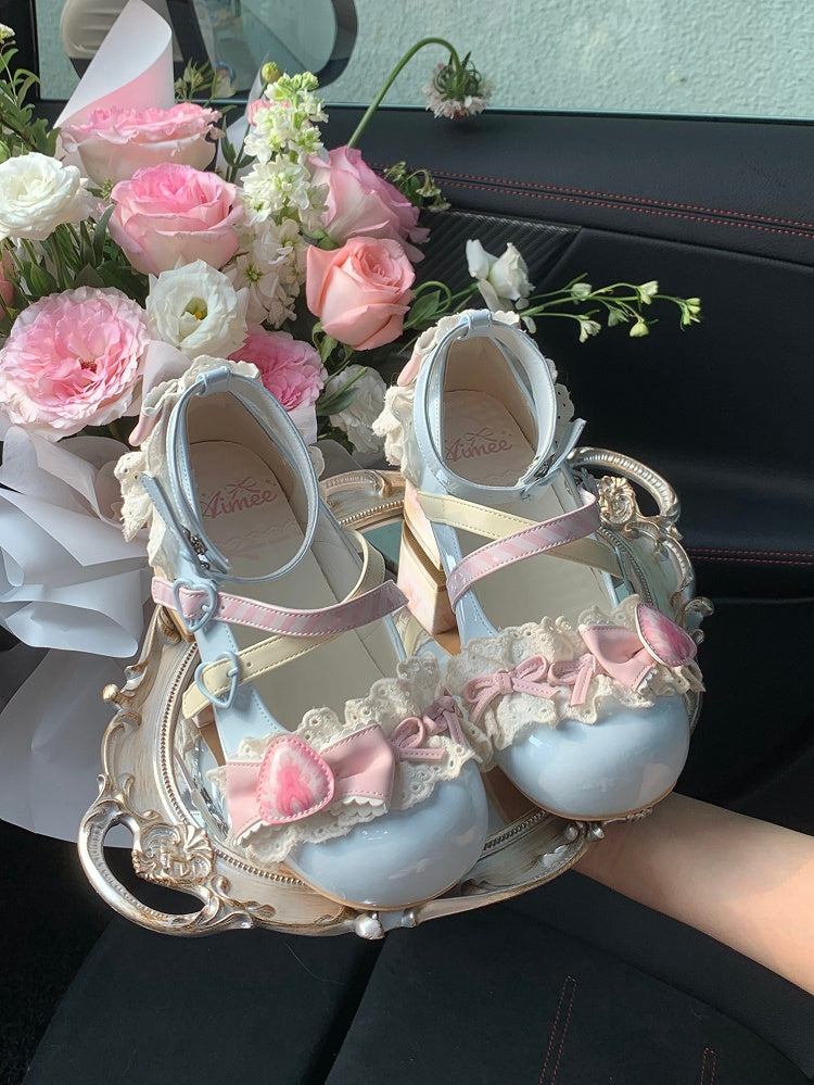 Shoes Mary Sweet Lolita Strawberry Cake Blue Jane Salt Sea