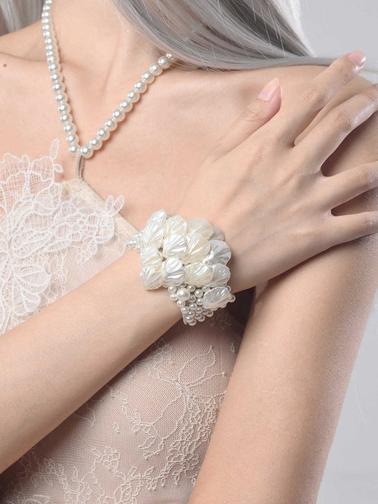 Artificial Pearls White Sea Bracelet Decorated Shells