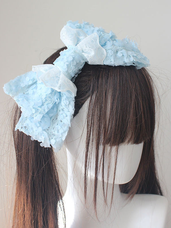 Bowknot Options Hairclip 5 Color Lace Design Trim Petal