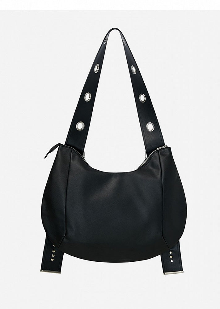 Tote Bag With Adjustable Strap - Punk Style Vintage Black Crescent