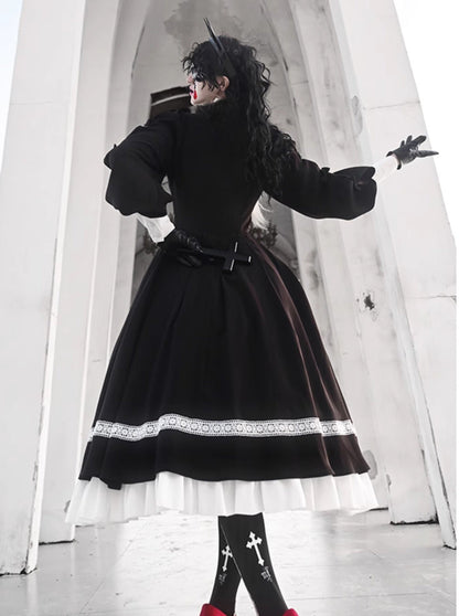 デザインフリルゴシックドレスオリジナルビッグプージー付き