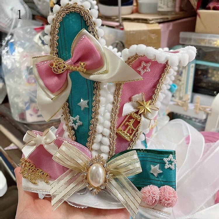 Ears Pompon Bunny Mini Decorated Bowknot Star And 3 Options Circus Details Hat