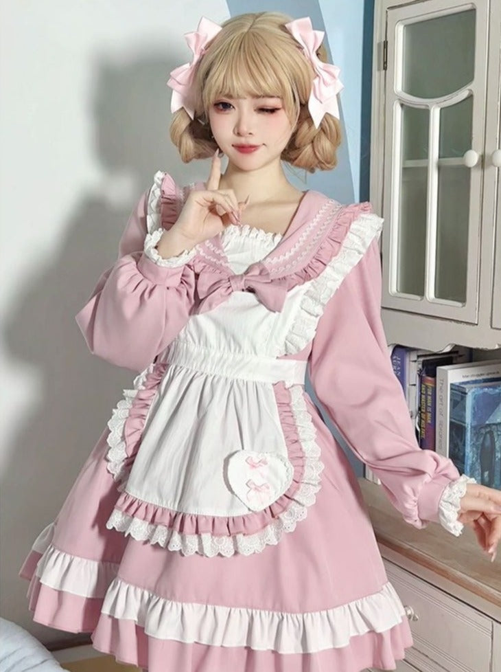 スイートセーラースタイルのカレッジロリータメイドドレス