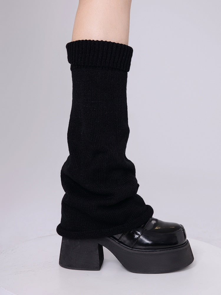 5 Warmers Knitted Leg Solid Flared Colors 50CM Color