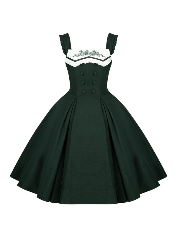 Dress Tentacles Lolita Gothic with Dark Green Detachable