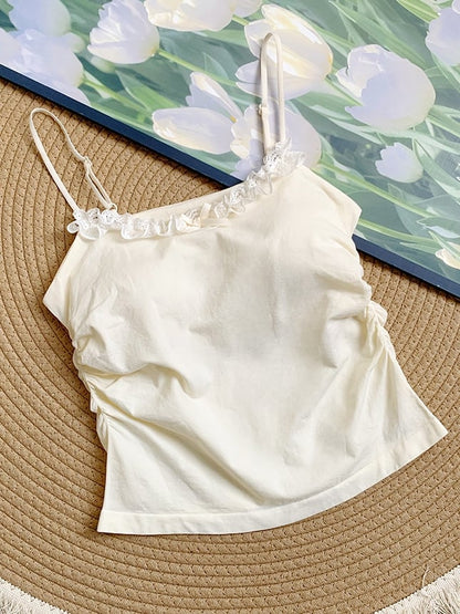 快適なアプリコットカップアンダーワイヤーキャミトップサマー