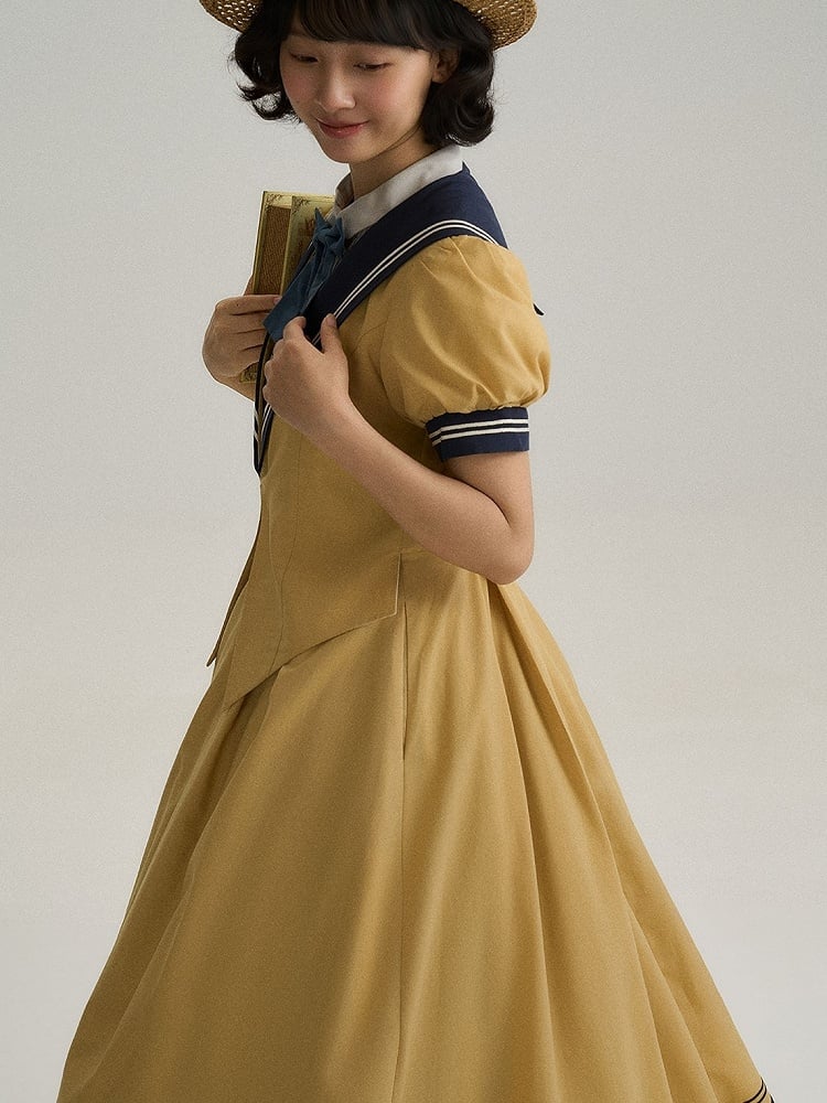 Yellow Sailor Collar Elegant Lolita Dress - LilyVow