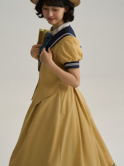 Yellow Sailor Collar Elegant Lolita Dress - LilyVow