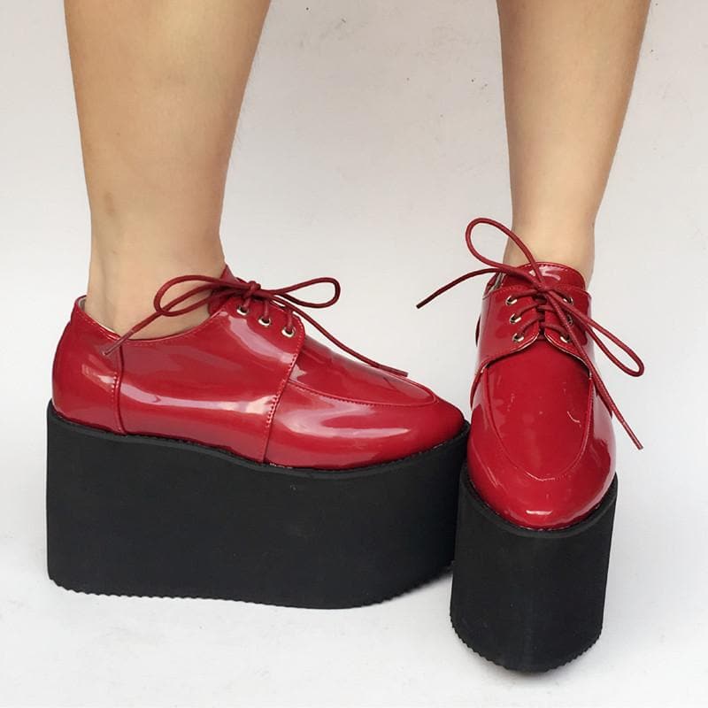 Custom Red/Black Platform Made Cool PU Shoes SP168274
