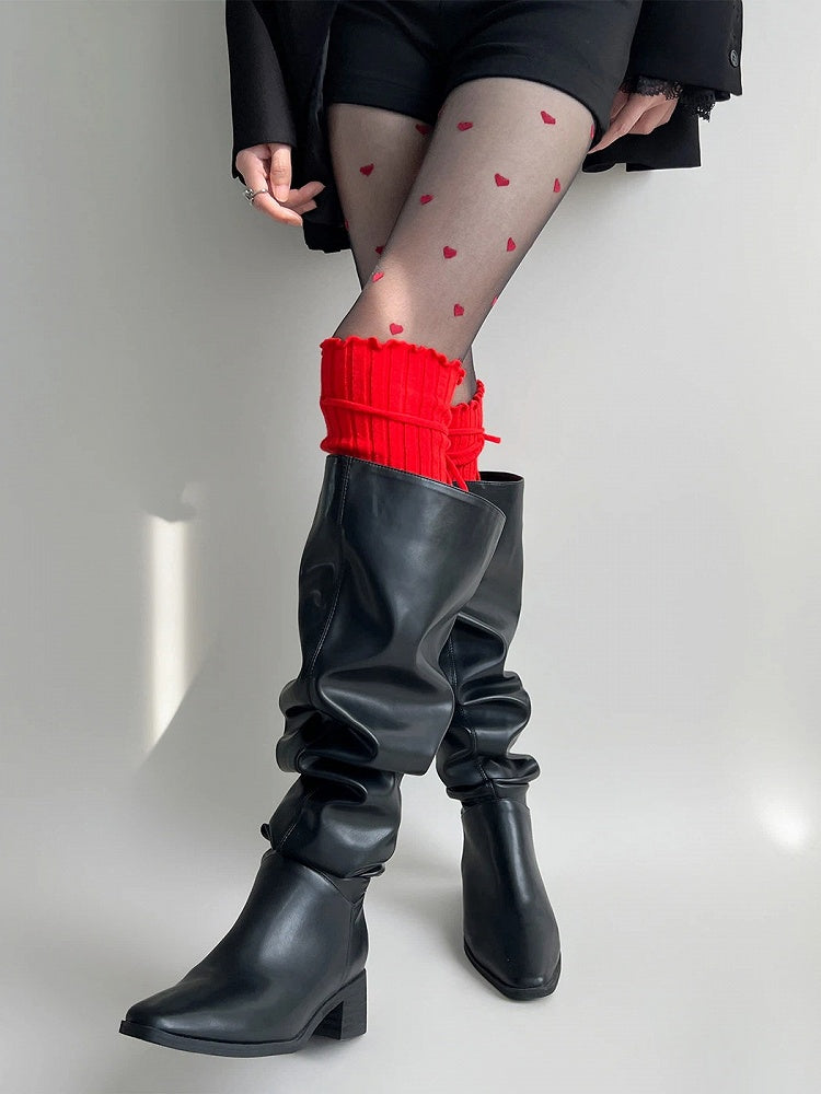 Ribbed (4 Leg Warmers Knit Colors) Tie-Up