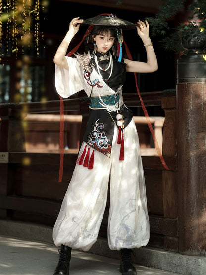 Asymmetrical Hanfu Lolita Set with Tassel Details - Han Ru Chu Hanfu & Han-Element Studi