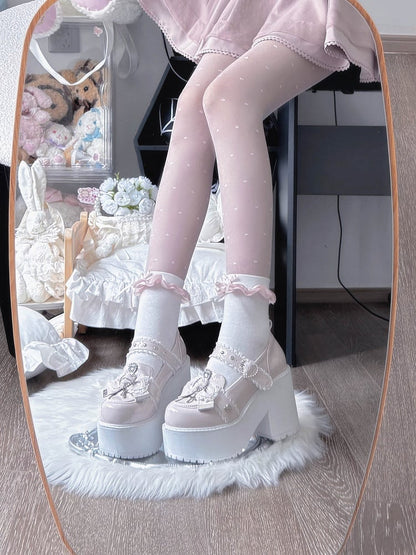 Block 9.5cm Heel | Kei Mary Janes Platform Pink Jirai