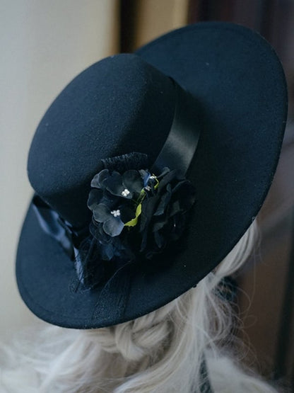 Floral Decorated Lace Hairclip Red/Black/White Bowknot