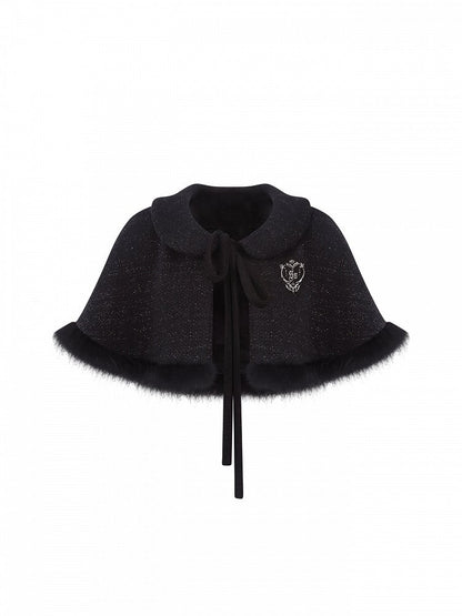 Furry Cape Kawaii Embroidery Dark With