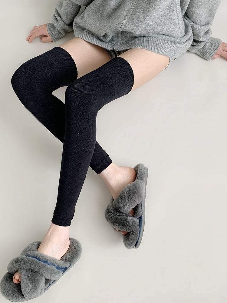 Knit Colors) (4 Warmers Ribbed Over-the-Knee Leg Cozy
