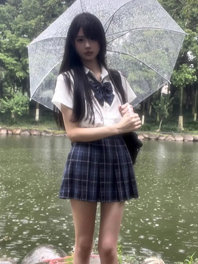 Short Style Preppy JK Shirt Uniform White Sleeves