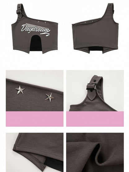 Top Black One Cargo Gray and Shoulder