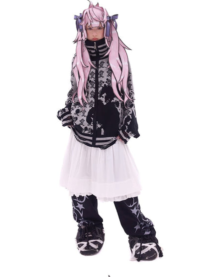 Black/Pink Bow Double Ponytail Cartoon Hat