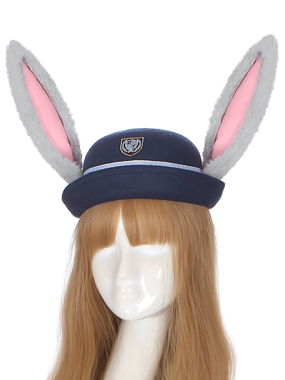 Navy Blue Bunny Ears Design Hat