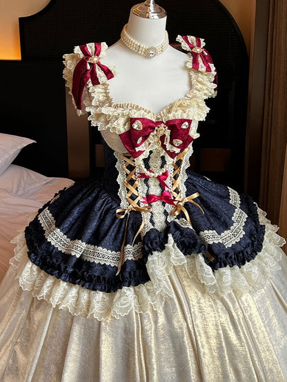 Snow White Lace-up Corset Waist Princess Dress Floor Length Ball Gown