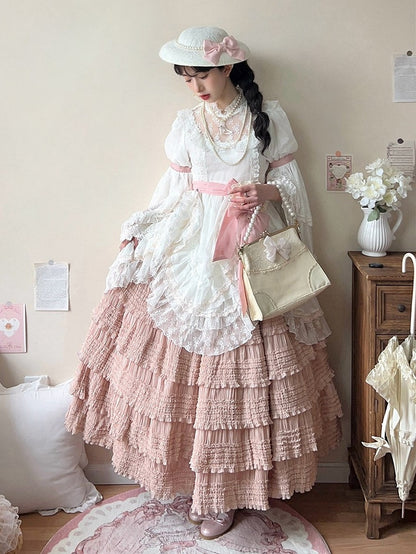 Tea-Length Ruffled Underskirt with Tiered Details - Miss Point