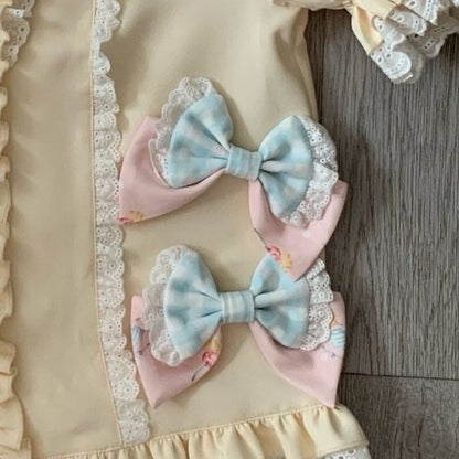 Pinces à cheveux Lolita Nœud Bleu Rose