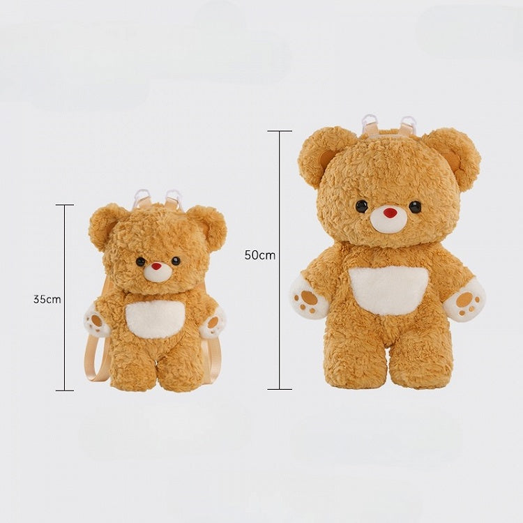 Detachable Straps Bear Plush Yellow Backpack Shoulder Size Middle/Large