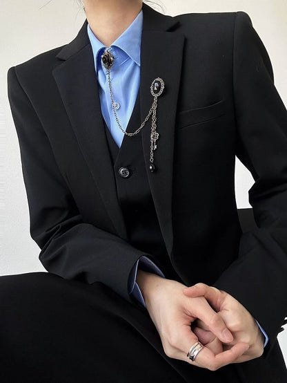 Shoulder Functional with Unisex Pads Lolita Ouji Black Blazer