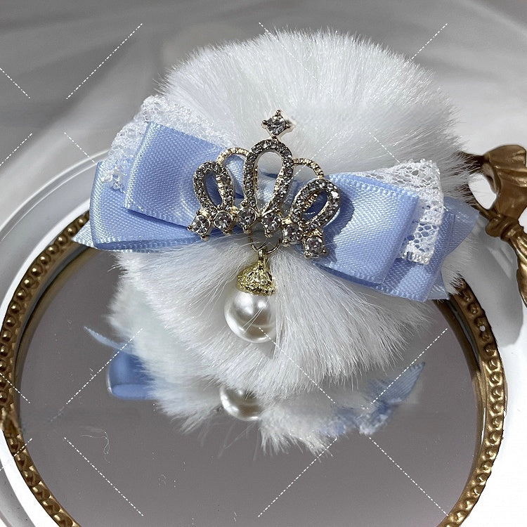 6 Colors Pompom Hairclip Plush Bow