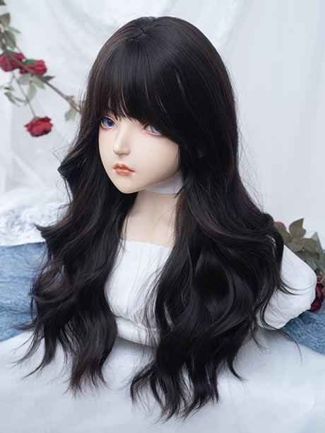 ブラックエアレングスバングウィッグ 75cm ティーウェーブ