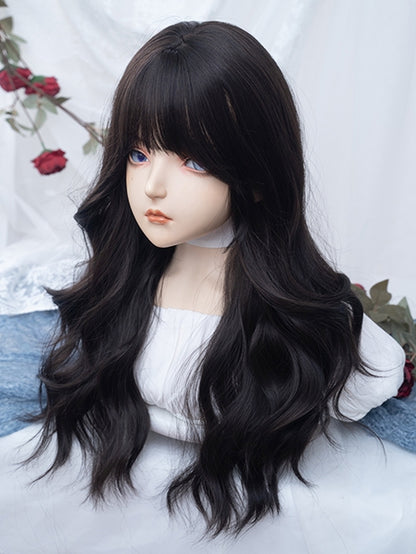 ブラックエアレングスバングウィッグ 75cm ティーウェーブ