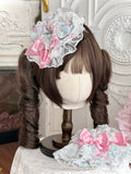 Mint Green/White Rose Lace Hairclip with Beads - TaTaTa