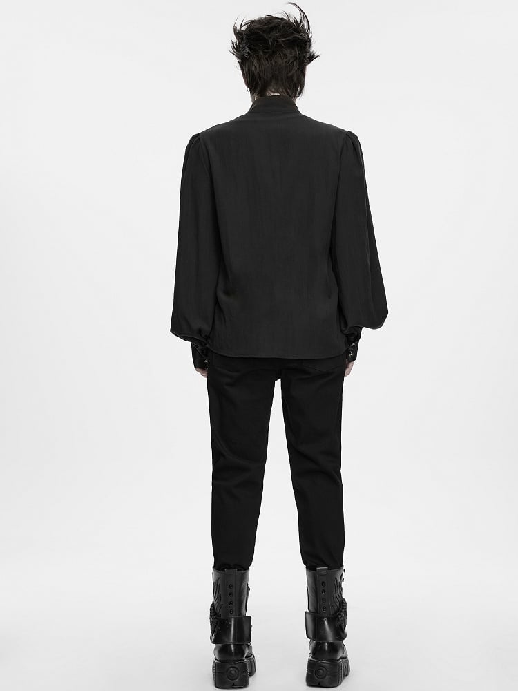 Asymmetrical Black Men's Punk Shirt - Punk Rave