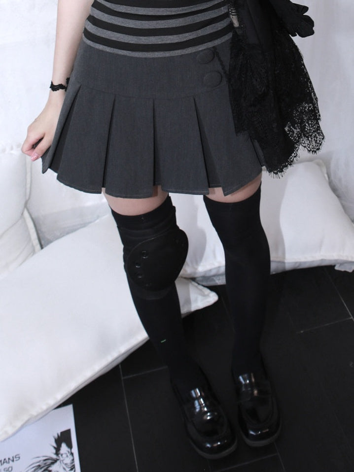 Gray Box Pleat Mini Skirt - HBreaker