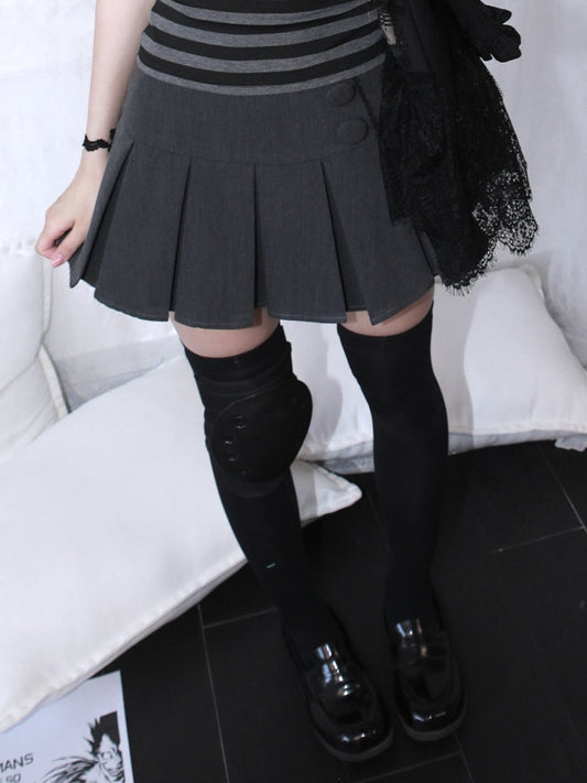 Gray Box Pleat Mini Skirt - HBreaker