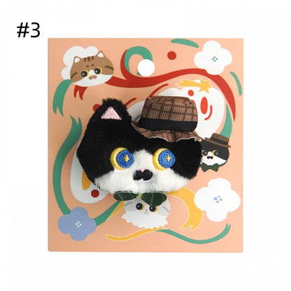 Süße Plüschbrosche in Kätzchenform