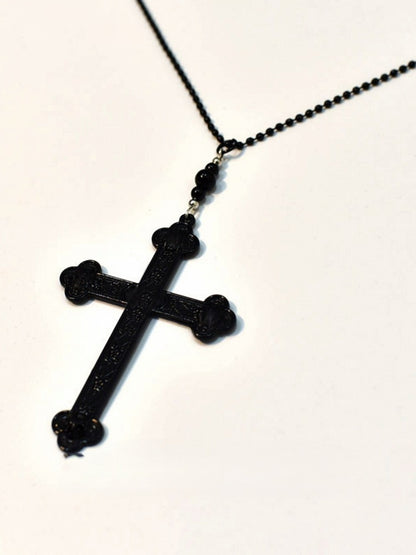 Cross Necklace Black Pendant