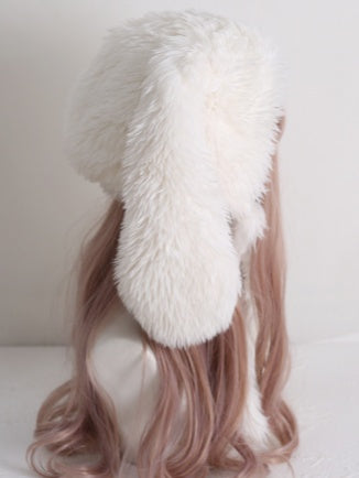 Adorable White Plush Hat Bunny Lolita Droopy-Eared