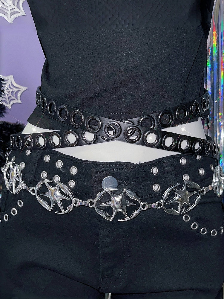 Y2K Silver Chain Waist Star