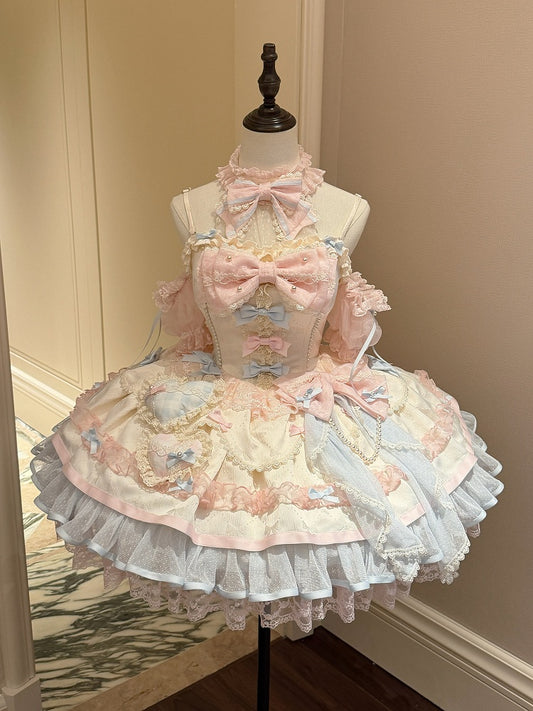 Rainbow Halter Lolita JSK Full Set | Sweetheart Macaron Lolita