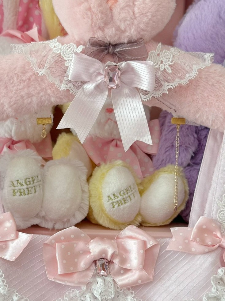 Bowknot Pink/Wein Muster Strass Rot Verziert Choker Gestreift