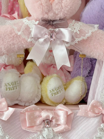 Bowknot Pink/Wein Muster Strass Rot Verziert Choker Gestreift