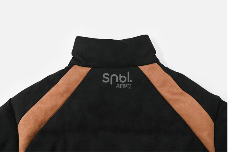 Schwarze Pufferjacke mit „Zootopia Judy and Nick“-Applikation