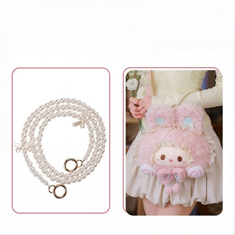 Bead Kawaii Strap Chain Pink Shoulder Bag Plush + Crossbody/Shoulder Bunny