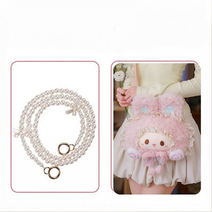 Bead Kawaii Strap Chain Pink Shoulder Bag Plush + Crossbody/Shoulder Bunny