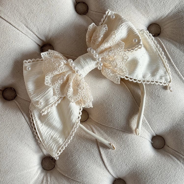 KC Lace Bow (Multi-Colorways) Large Pearl
